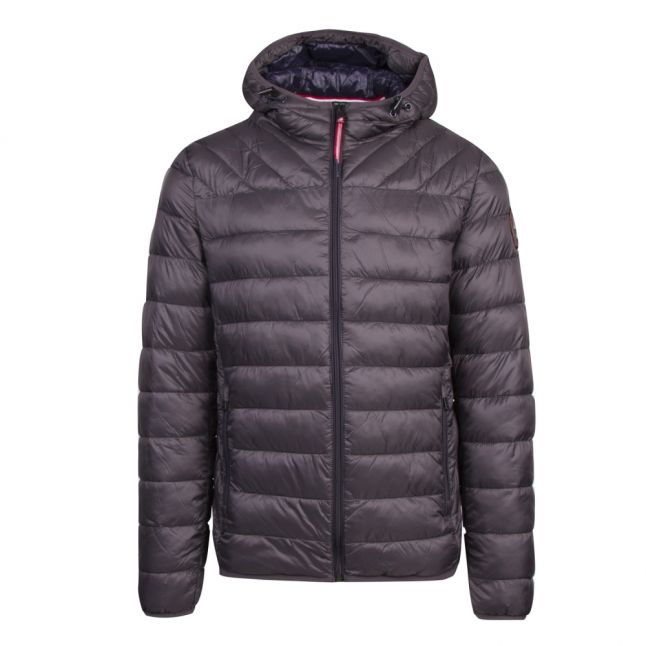 Mens Dark Grey Aerons Padded Hooded Jacket