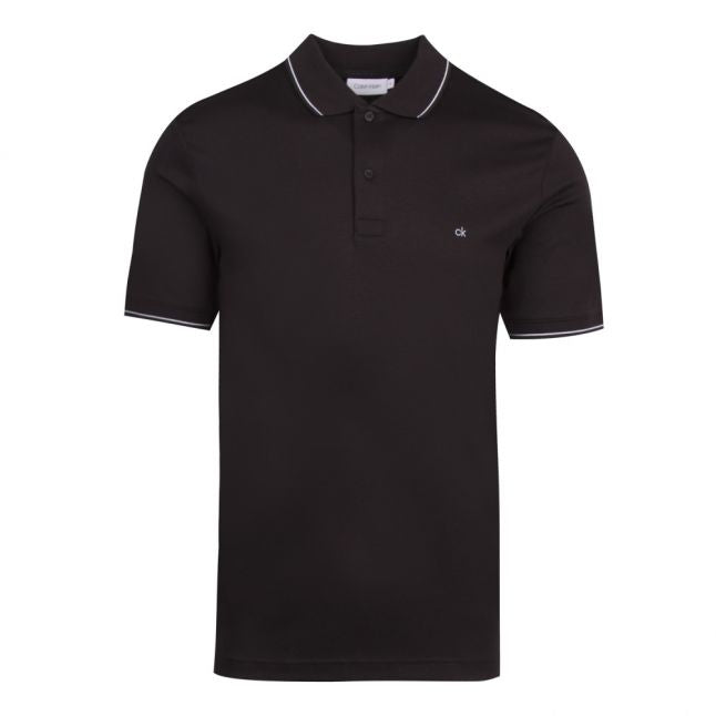 Mens Black Soft Tipped S/s Polo Shirt