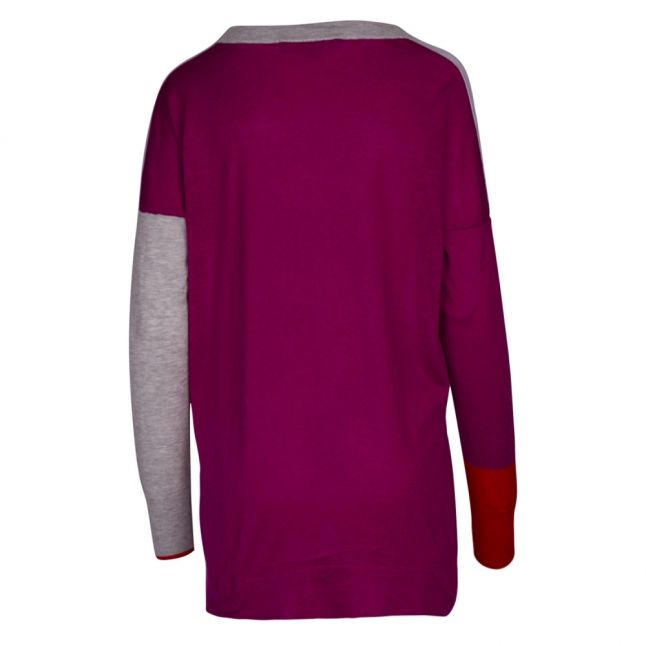 Womens Purple Spring Light Knits Colourblock Jumper