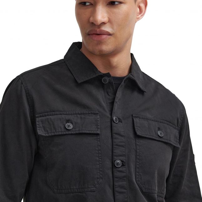 Mens Black Arlo Cotton Overshirt