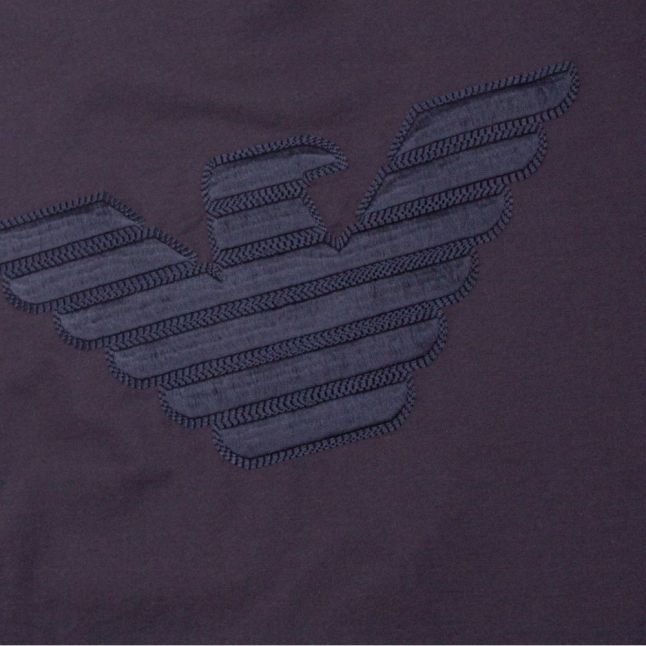 Mens Dark Blue Embroidered Eagle S/s T Shirt