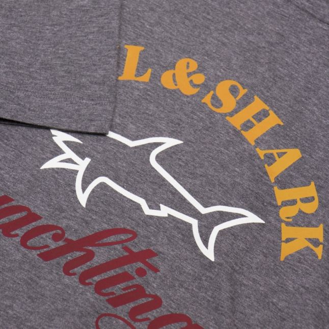 Mens Dark Grey Tri Colour Logo Shark Fit S/s T Shirt