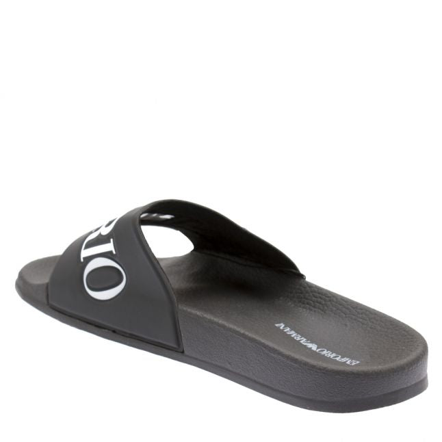 Mens Black Logo Slides