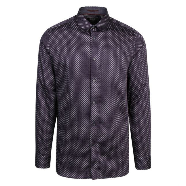 Mens Navy Merci Geo L/s Shirt