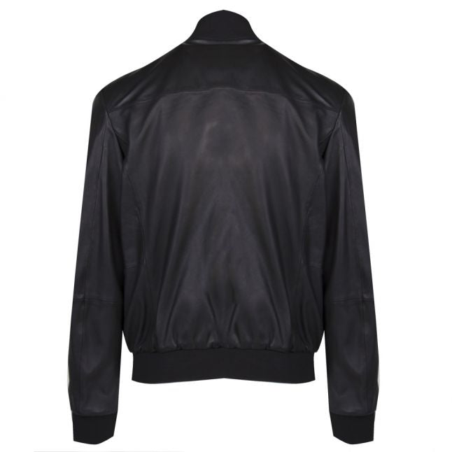 Mens Black Branded Leather Jacket