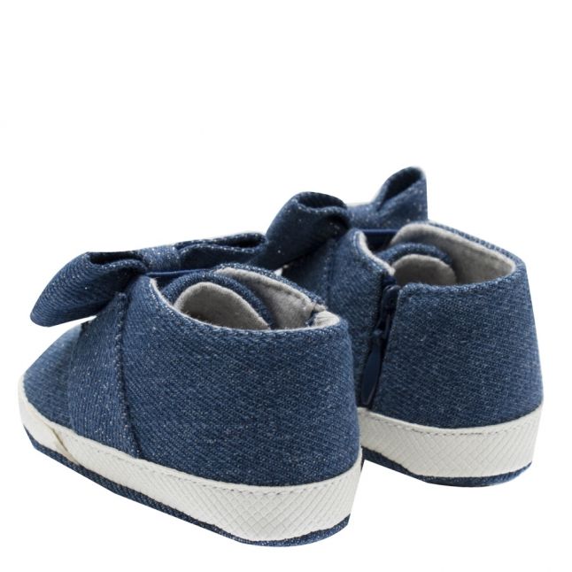 Baby Indigo Denim Bow Booties