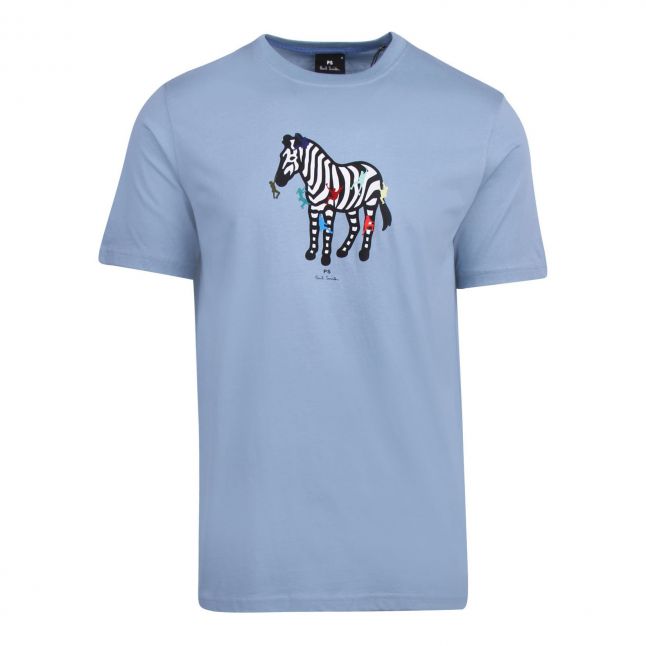 Mens Pale Blue Zebra Climb Regular Fit S/s T Shirt