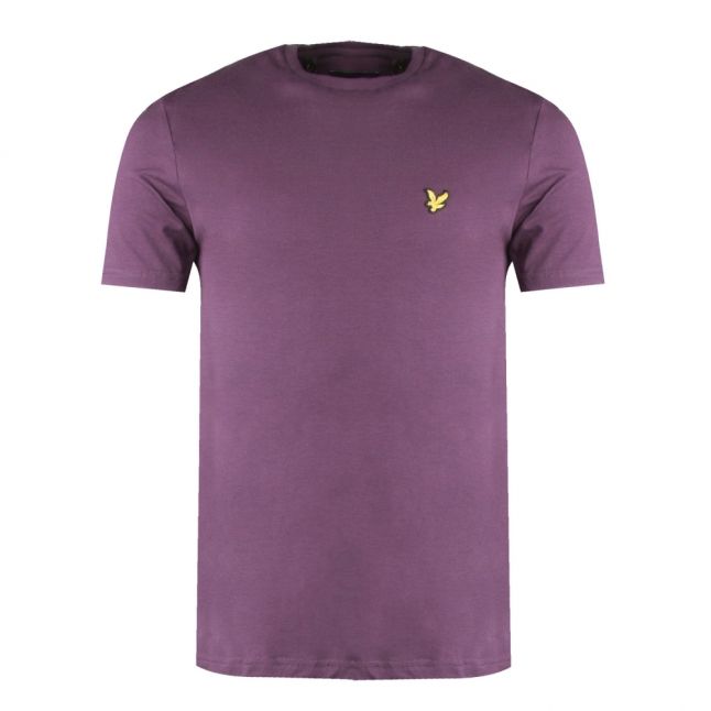 Mens Deep Plum Branded S/s T Shirt