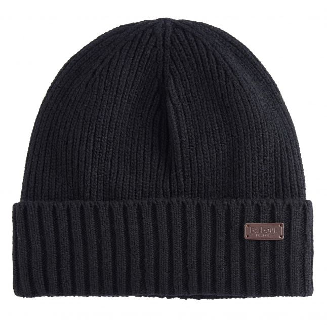 Mens Black Carlton Knitted Beanie