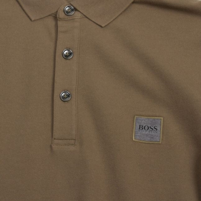 Casual Mens Khaki Passenger Slim Fit S/s Polo Shirt