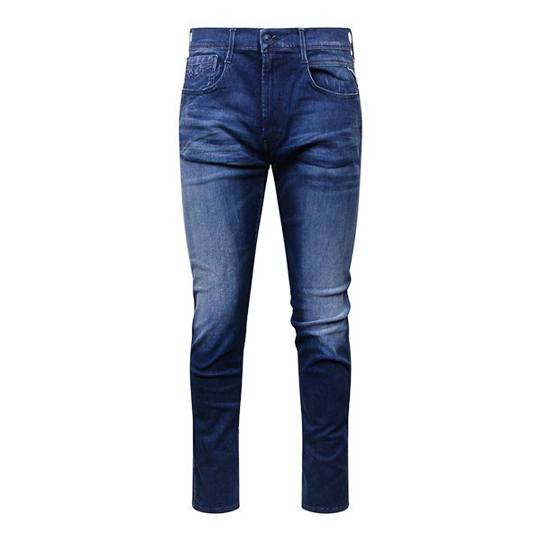 Mens Medium Blue Anbass Slim Fit Jeans