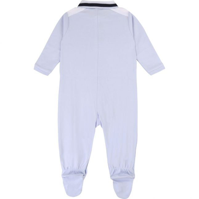 Baby Pale Blue Contrast Polo Babygrow