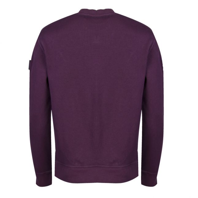 Casual Mens Purple World Crew Neck Sweat Top