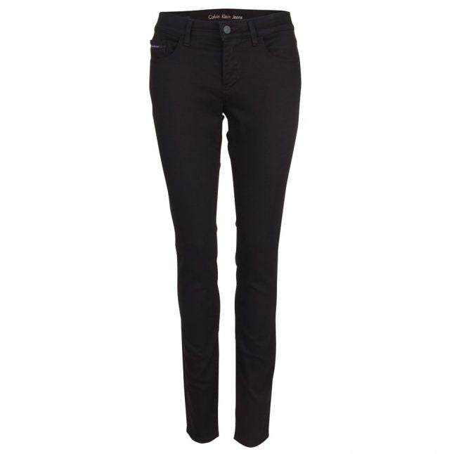 Womens Black Mid Rise Skinny Jeans