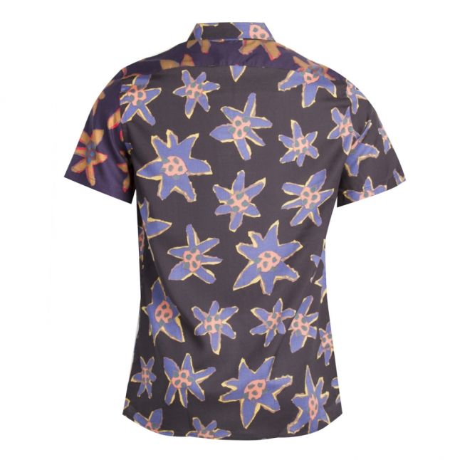 Paul Smith Mens Black Hand Drawn Floral Casual S/s Shirt