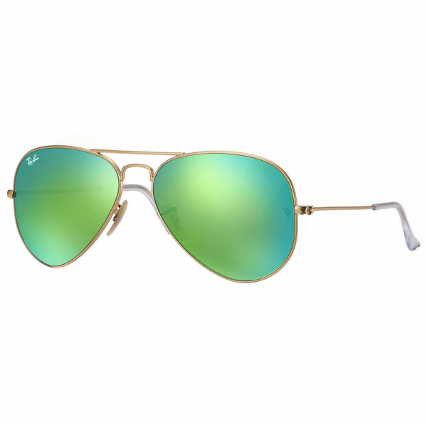 Gold & Green Flash RB3025 Aviator Large Sunglasses