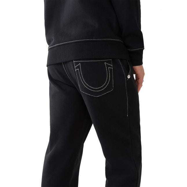 Mens Jet Black Big T Joggers