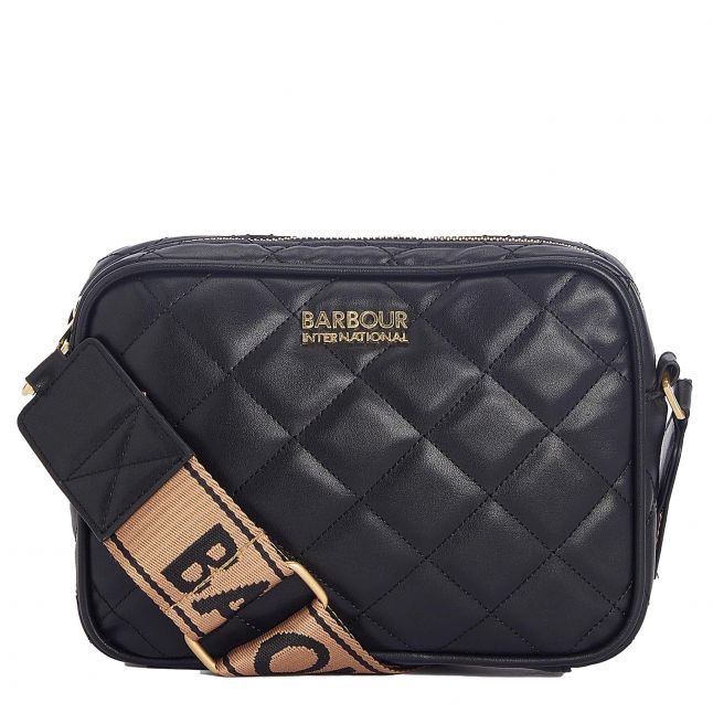 Womens Barbour International Black Quilted Sloane Crossbody Bag