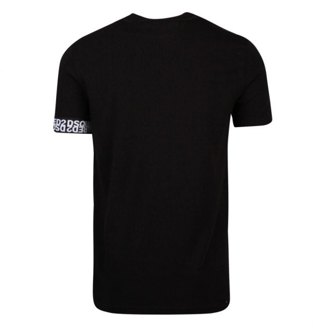 Mens Black Logo Band Arm S/s T Shirt