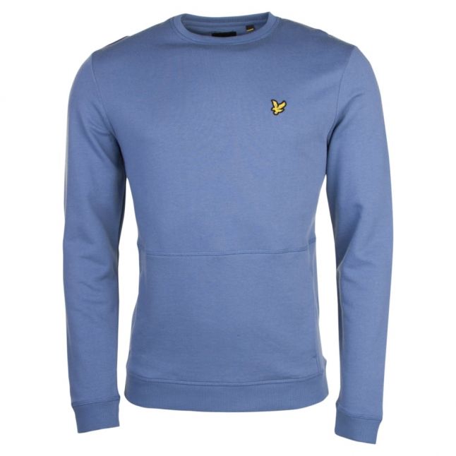 Mens Mist Blue Front Pocket Sweat Top