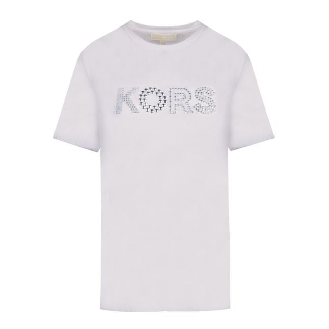 Michaek Kors Womens White Logo Mix S/s T Shirt