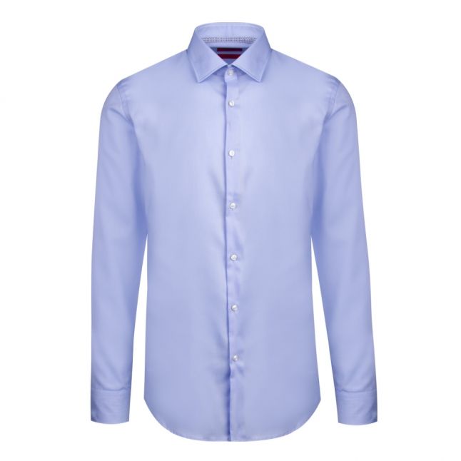 Mens Light Blue Koey Trim Slim Fit L/s Shirt