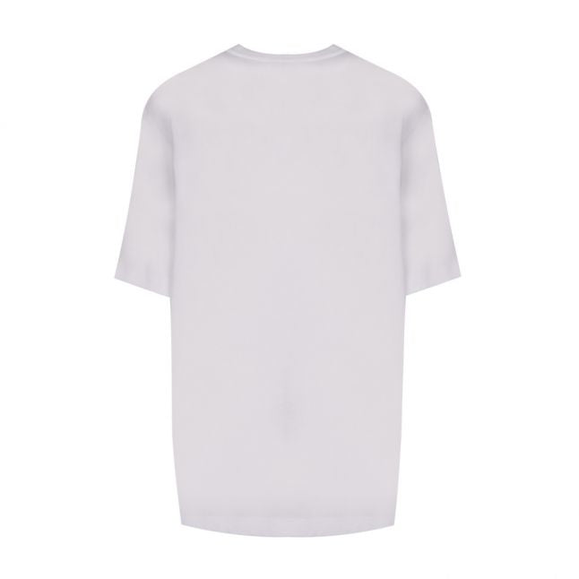 Womens Optical White Textured Foil Logo S/s T Shirt