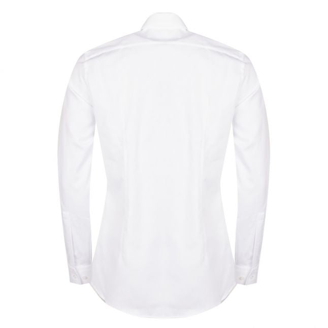 Mens White Kason Textured Slim Fit L/s Shirt