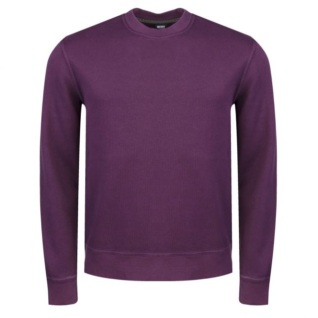 Casual Mens Purple World Crew Neck Sweat Top