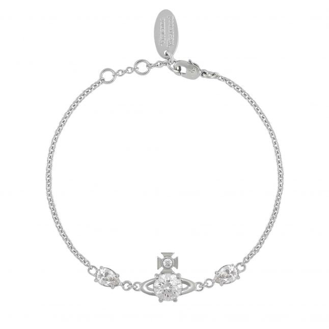 Womens Platinum/White CZ Joaquina Bracelet