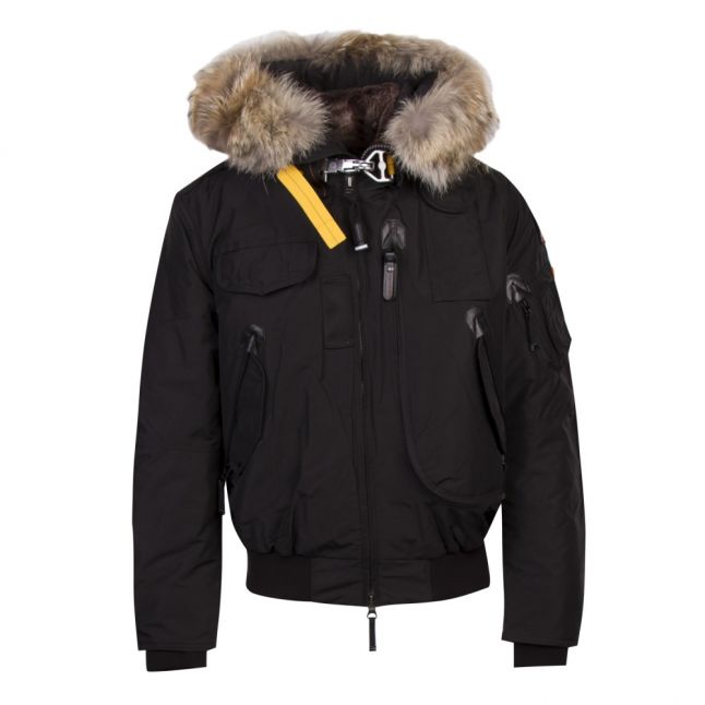 Mens Pencil Gobi Fur Hooded Bomber Jacket