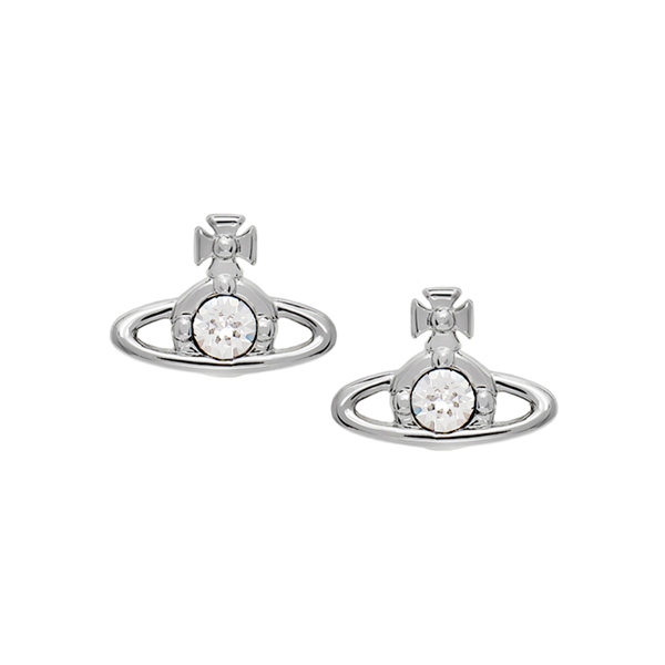 Womens Platinum/Crystal Nano Solitaire Earrings