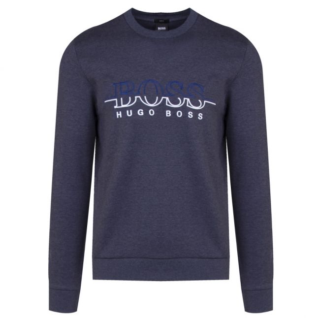 Athleisure Mens Navy Salbo Logo Crew Neck Sweat Top