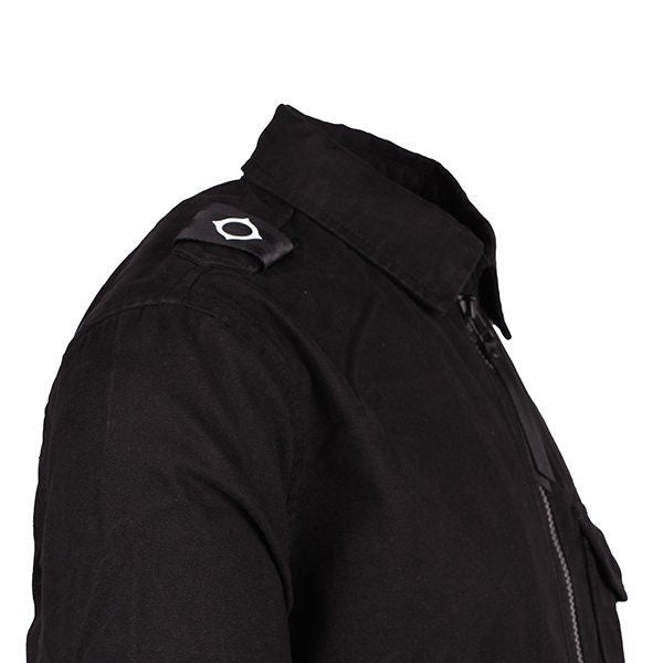 Mens Jet Black Zip Front Overshirt