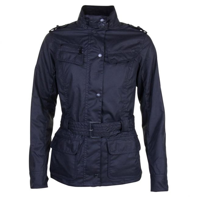 Womes Navy Huggers Wax Jacket