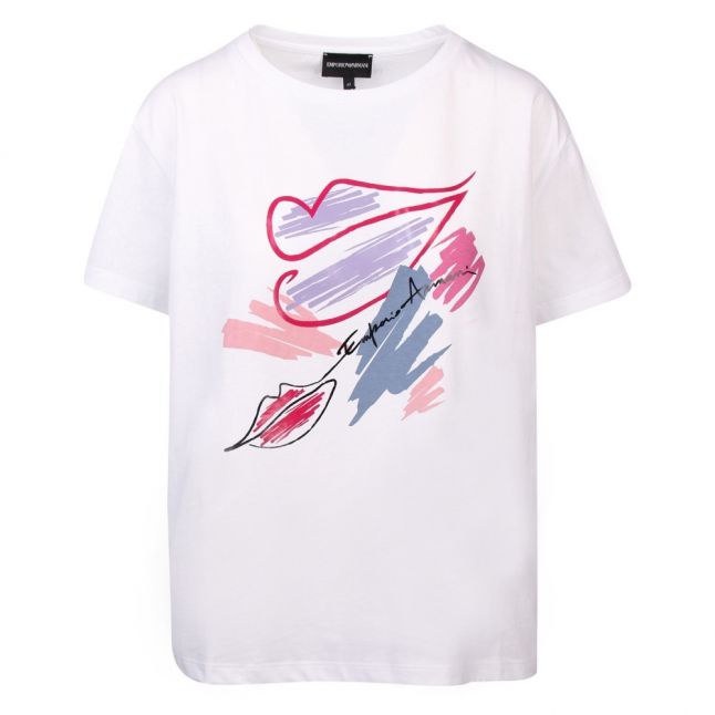 Womens White Painted Lips S/s T Shirt