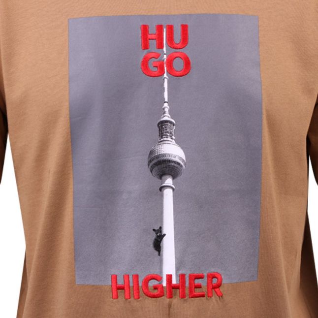 Mens HUGO Light/Pastel Brown Dunnie S/s T-Shirt