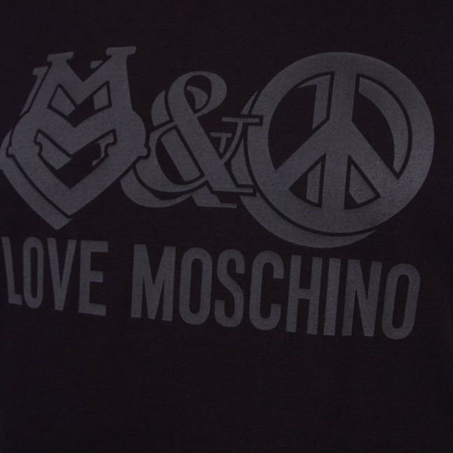 Mens Black Love & Peace Slim S/s T Shirt