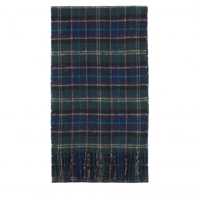 Mens Green Loch Tartan Lambswool Scarf