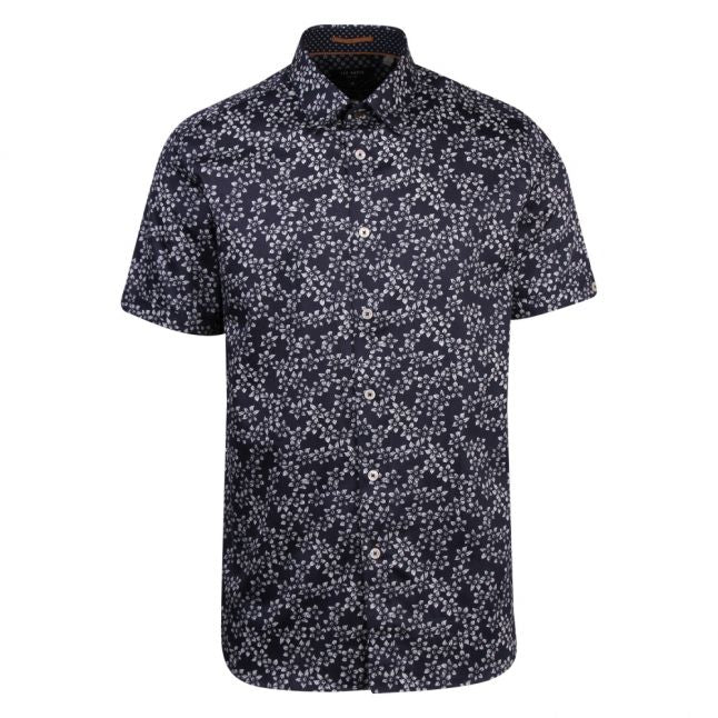 Mens Navy Yepyep Floral S/s Shirt