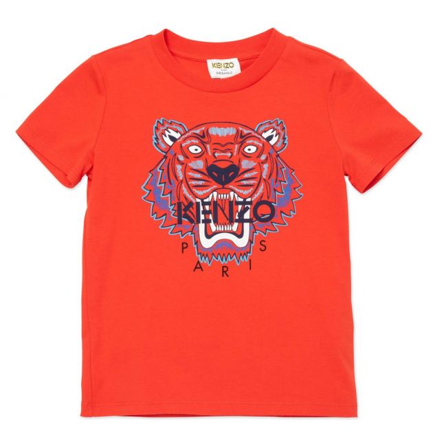 Boys Red Colour Tiger S/s T Shirt