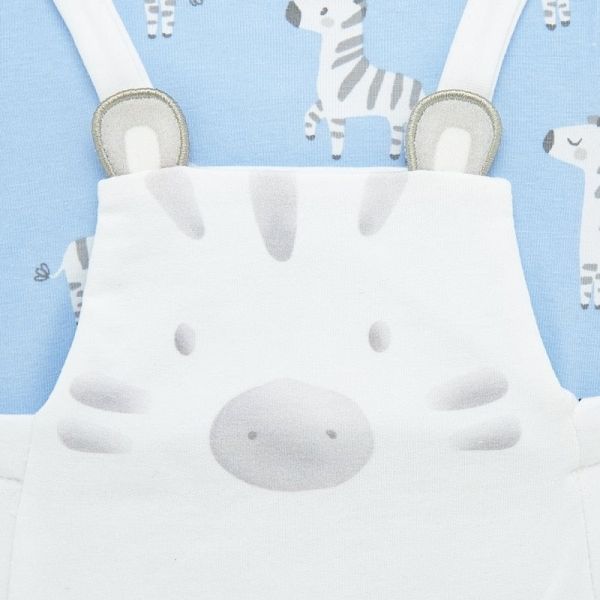 Baby Blue Bay Animal Dungaree & Hat Set