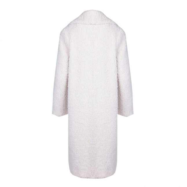 Womens Cream Boucle Oversized Coat