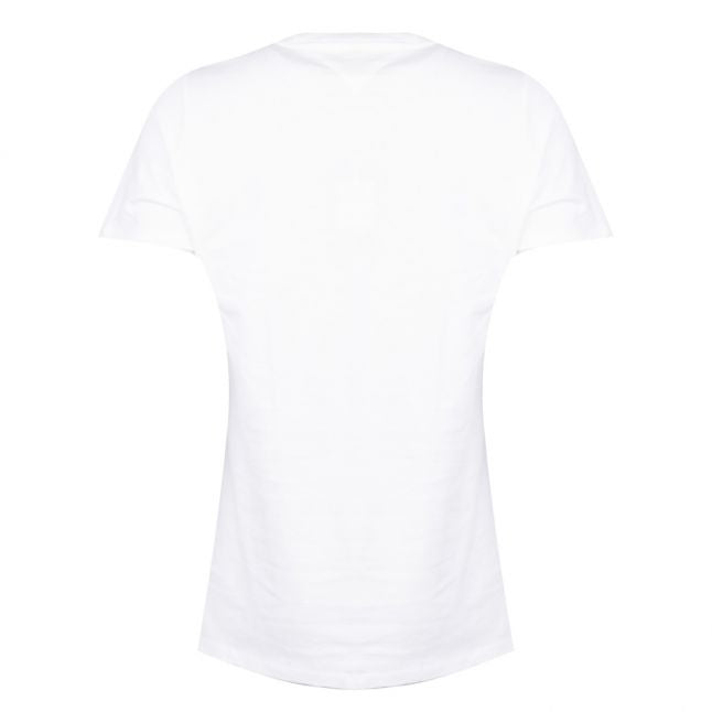 Womens White Metallic Logo S/s T Shirt