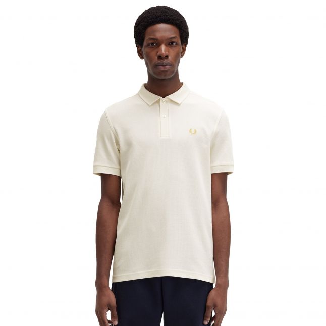 Mens Fred Perry Ecru Open Waffle S/s Polo