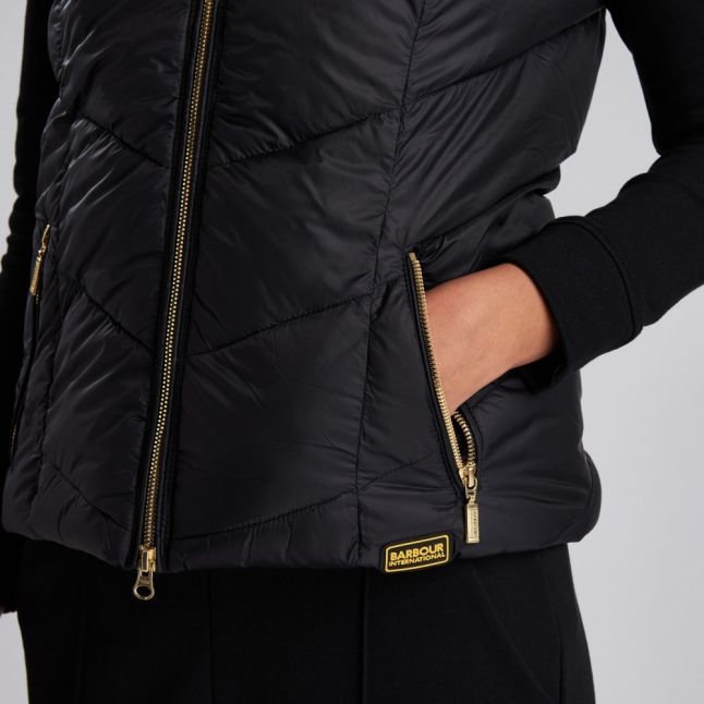 Womens Black Nurburg Quilted Gilet