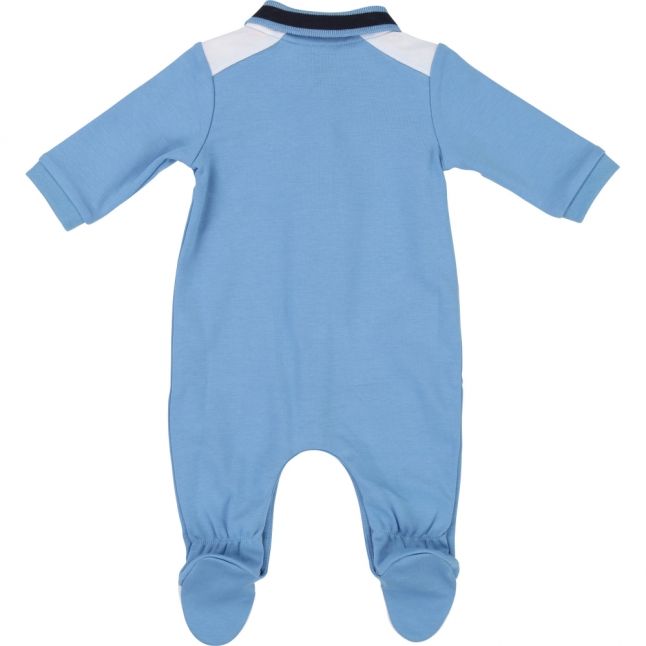 Baby Blue Contrast Polo Babygrow