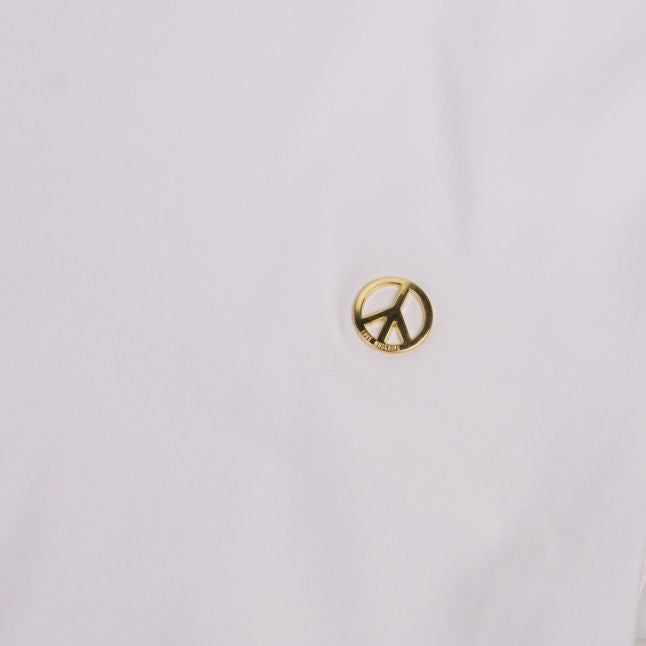 Mens Optical White Metal Peace S/s T Shirt