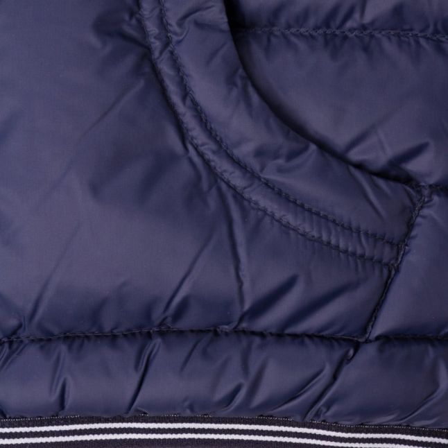 Boys Navy Branded Hooded Puffer Jacket