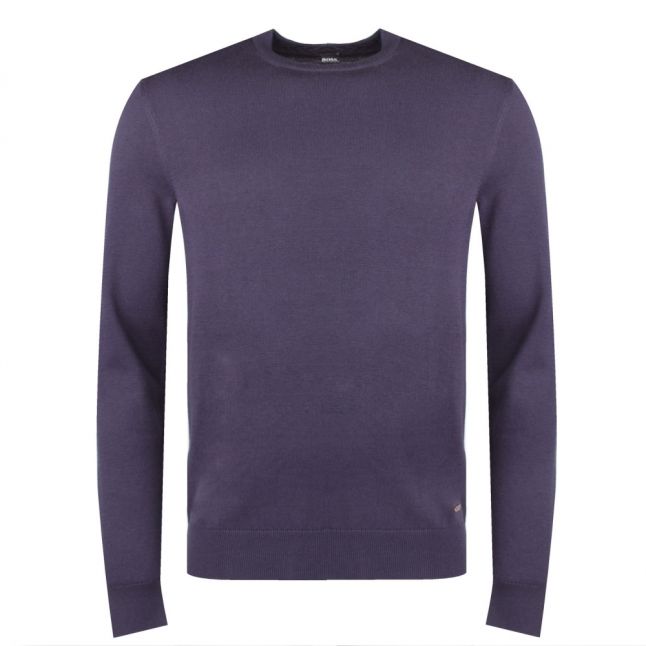 Casual Mens Dark Blue Albonok Crew Neck Knitted Top